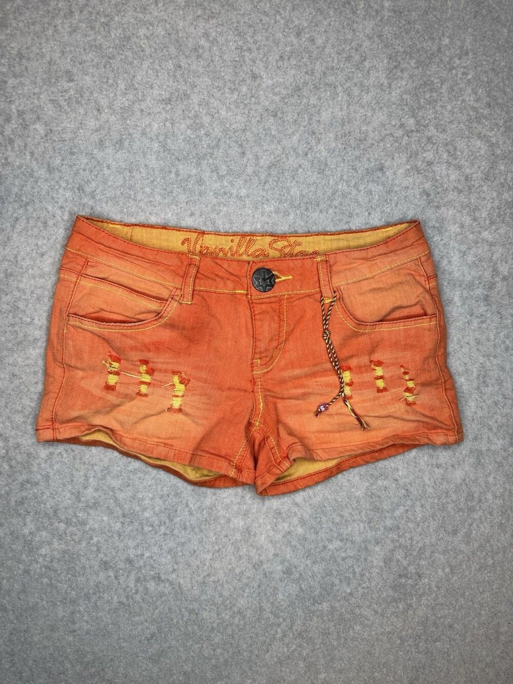 Vanilla Star Low Rise Shorts Youth 5 Womens XS / Small Orange Y2K